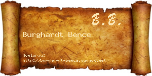 Burghardt Bence névjegykártya